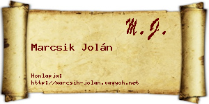 Marcsik Jolán névjegykártya