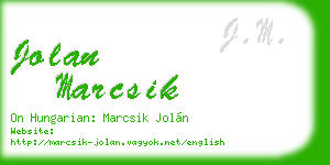 jolan marcsik business card
